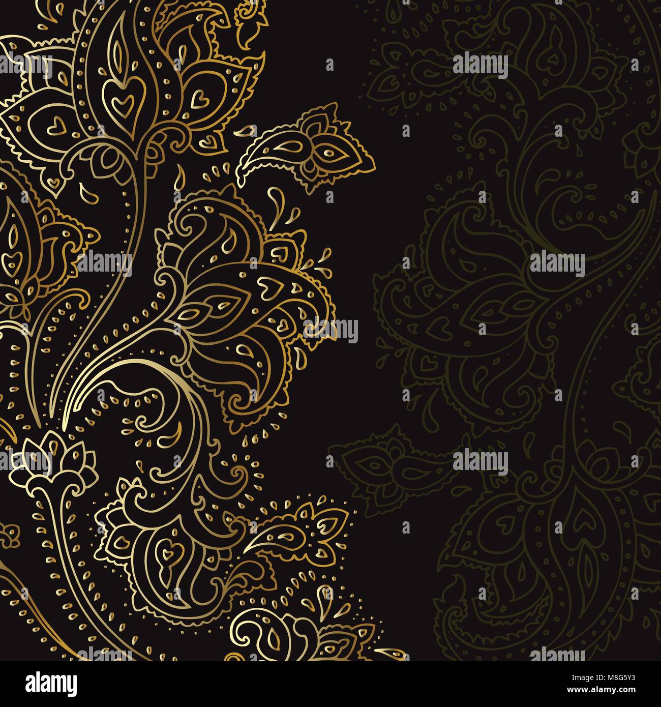 Arrière-plan de Paisley. Ornement dessiné à la main. Illustration de Vecteur