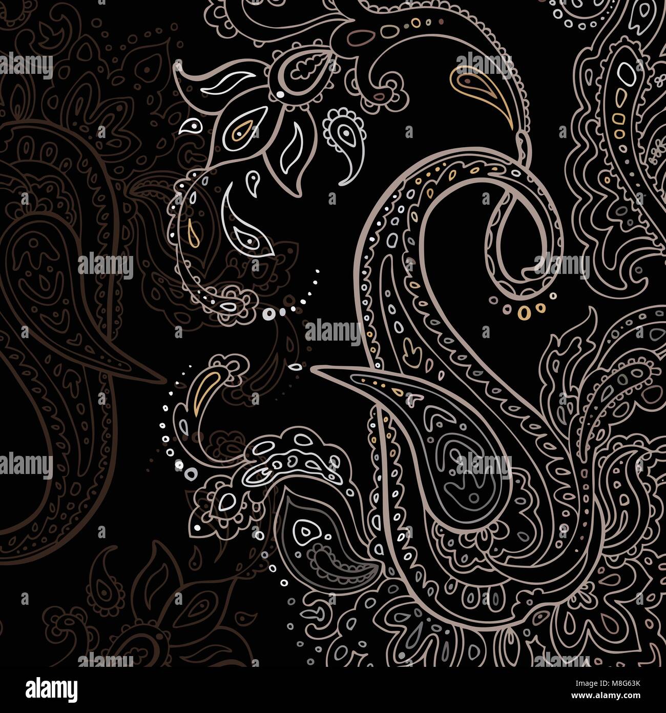 Arrière-plan de Paisley. Ornement dessiné à la main. Illustration de Vecteur