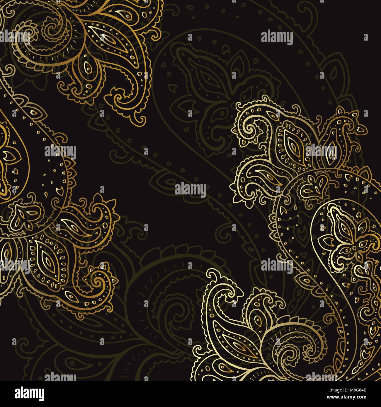 Arrière-plan de Paisley. Ornement dessiné à la main. Illustration de Vecteur