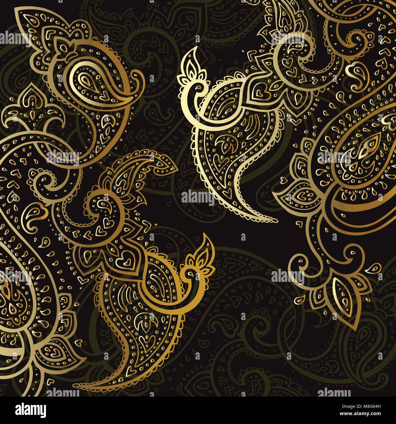 Arrière-plan de Paisley. Ornement dessiné à la main. Illustration de Vecteur