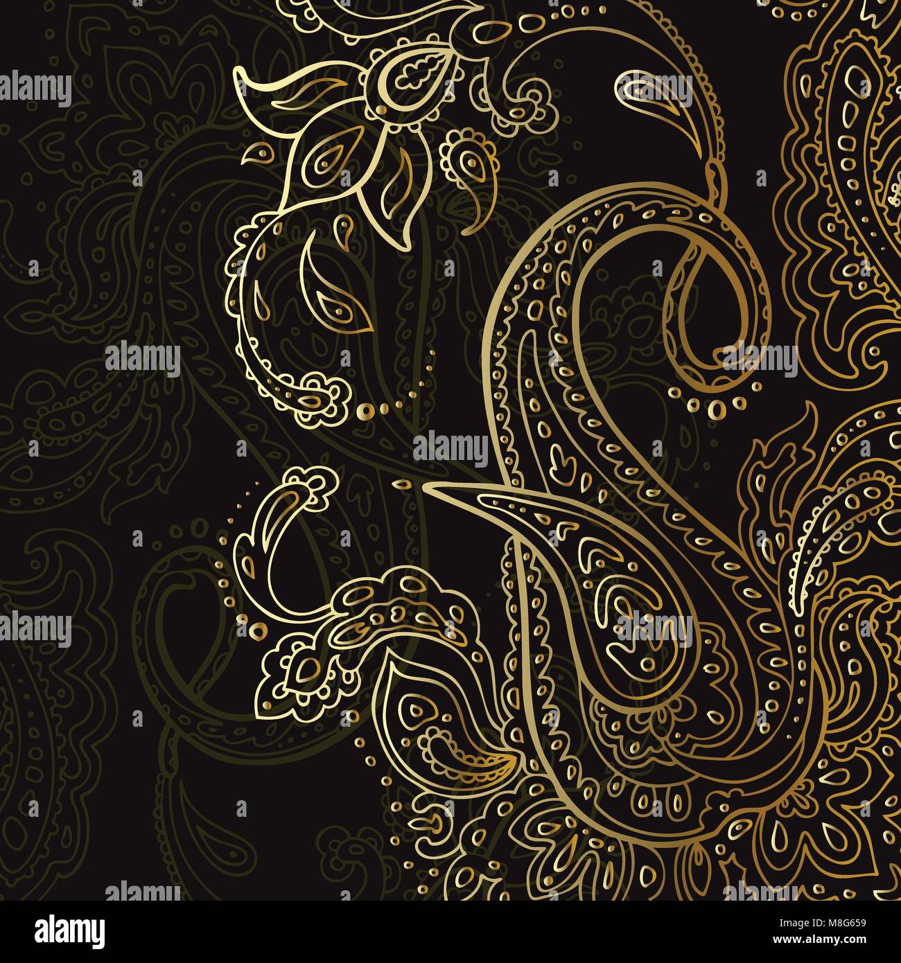 Arrière-plan de Paisley. Ornement dessiné à la main. Illustration de Vecteur