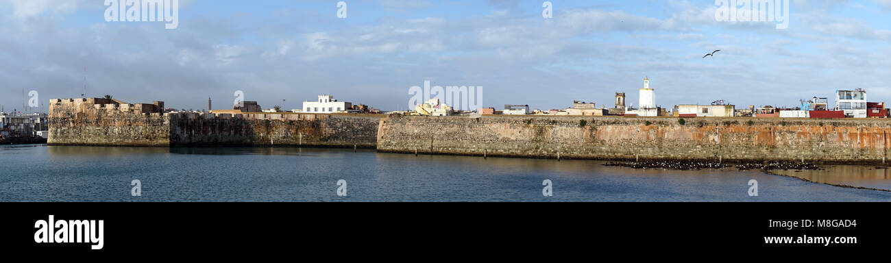 EL Jadida, MAROC - CIRCA MARS 2018 Panorama de la forteresse portugaise Banque D'Images