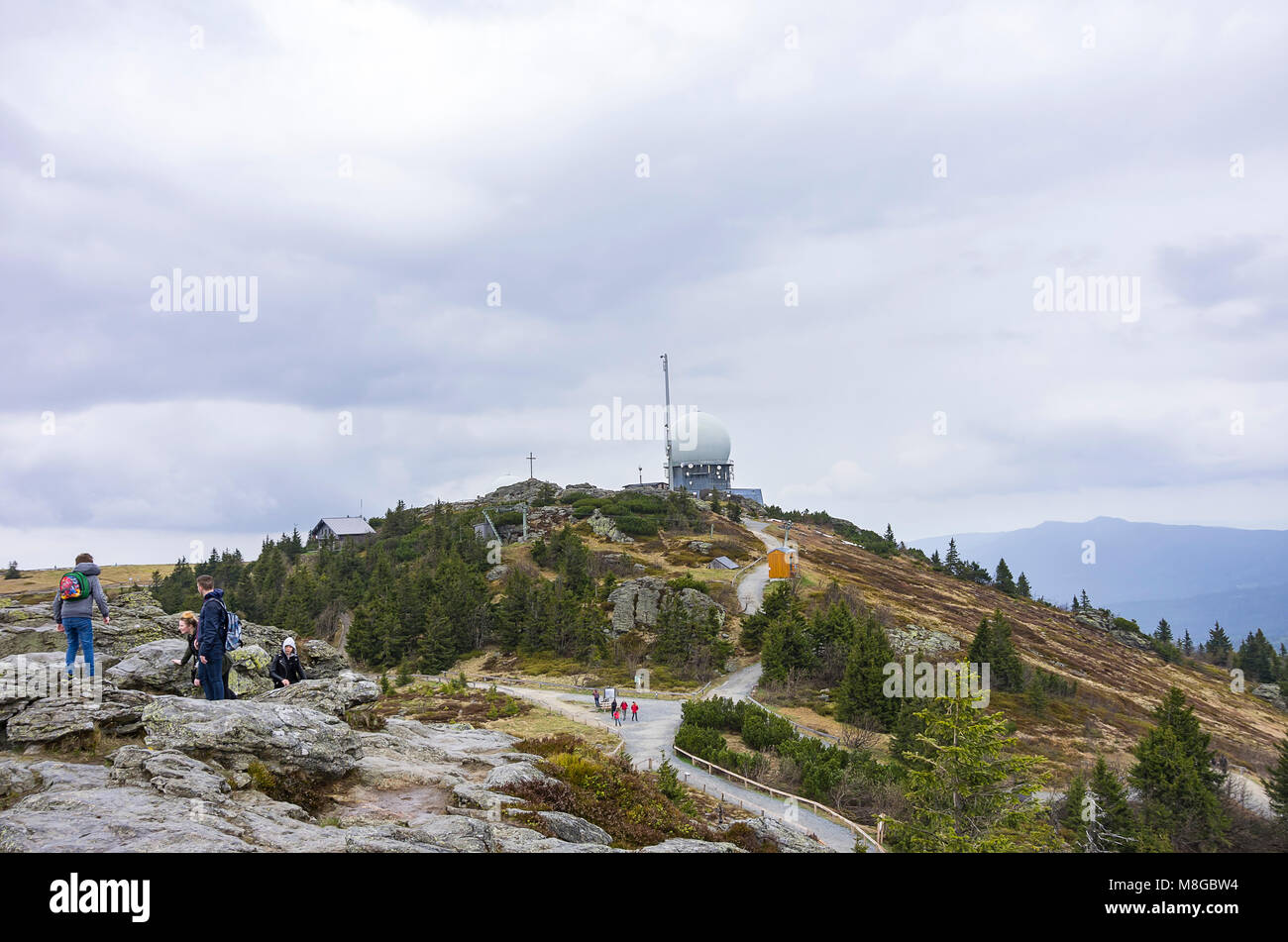 Impressions de grande montagne Großer Arber (Arber), forêt de Bavière, la Bavière, Allemagne. Banque D'Images