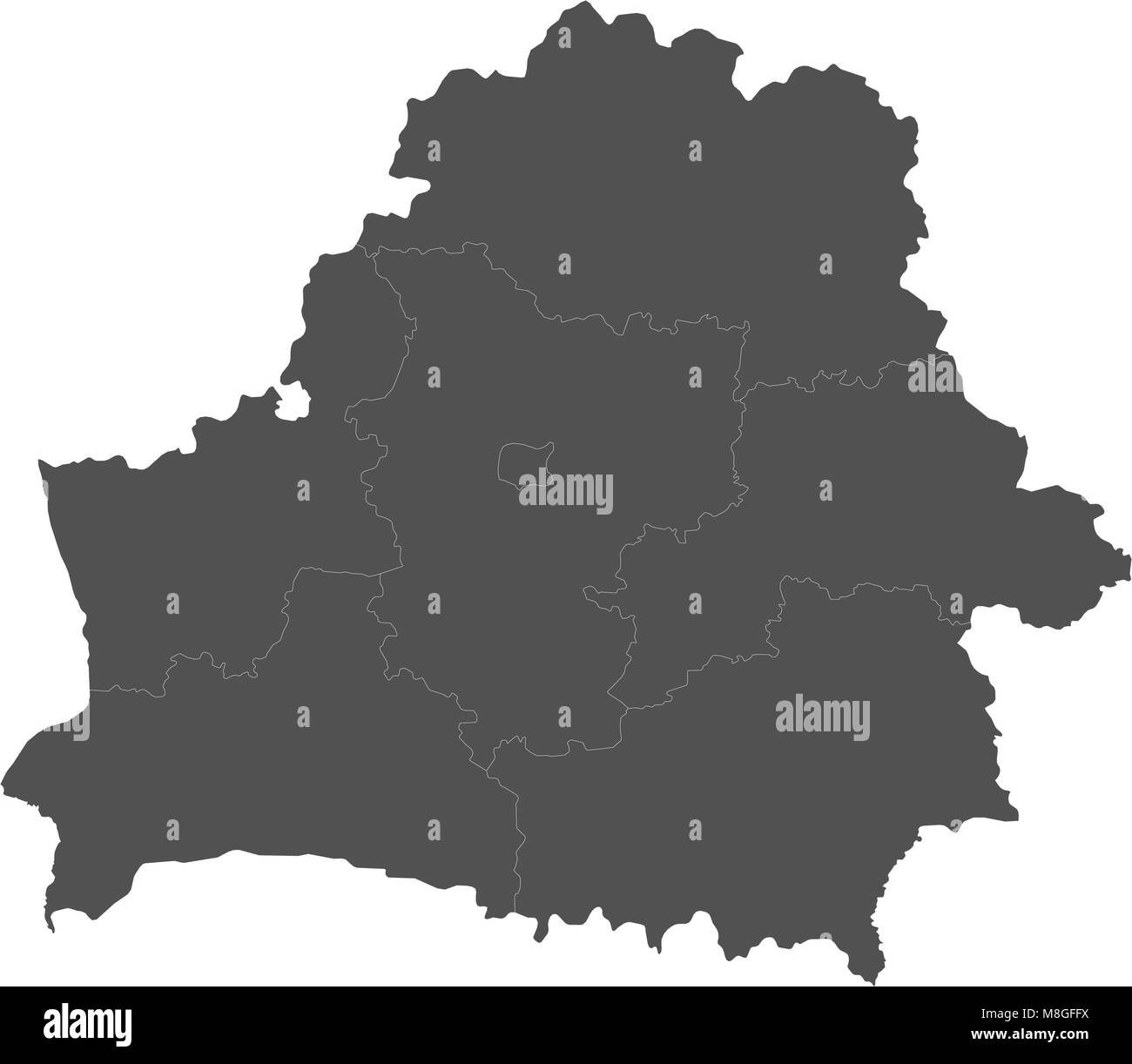 Site du Bélarus divisé en régions Illustration de Vecteur