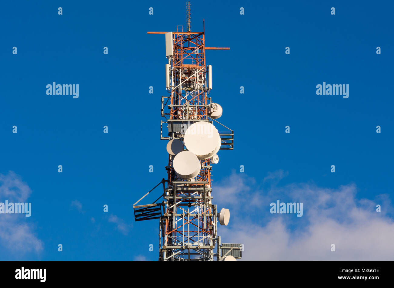 Pour les télécommunications de l'antenne à Cima Panarotta (m 2002), Levico Terme, Trentin Haut Adige, Italie Banque D'Images