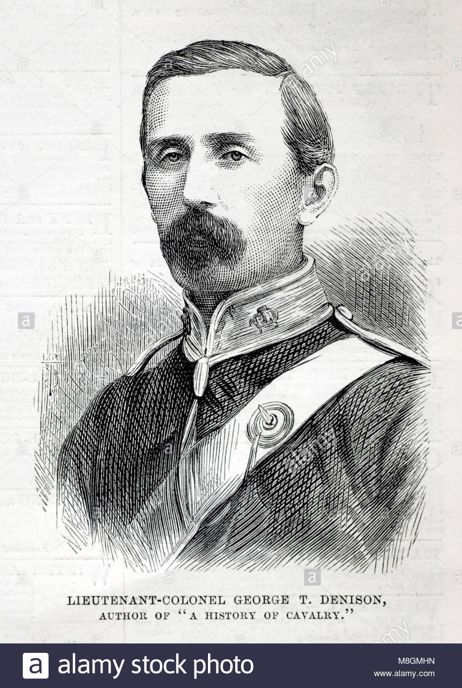 Le lieutenant-colonel George Taylor Denison III, 1839 - 1925, était un soldat canadien et publiciste, gravure ancienne de 1877 Banque D'Images