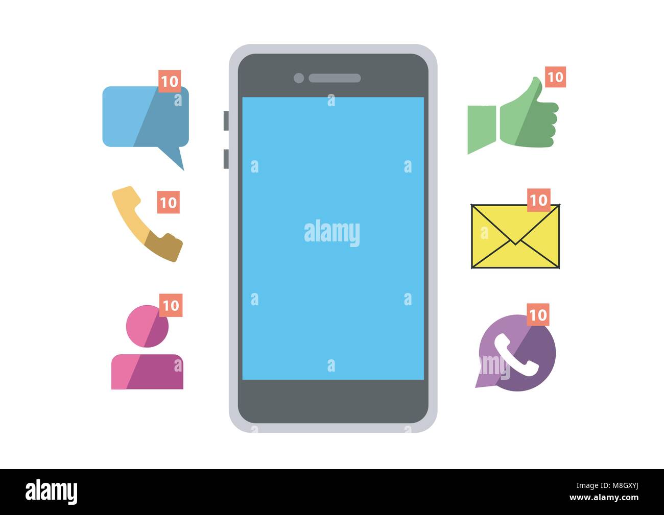 Vecteur de conception d'une illustration de téléphone de notification Illustration de Vecteur