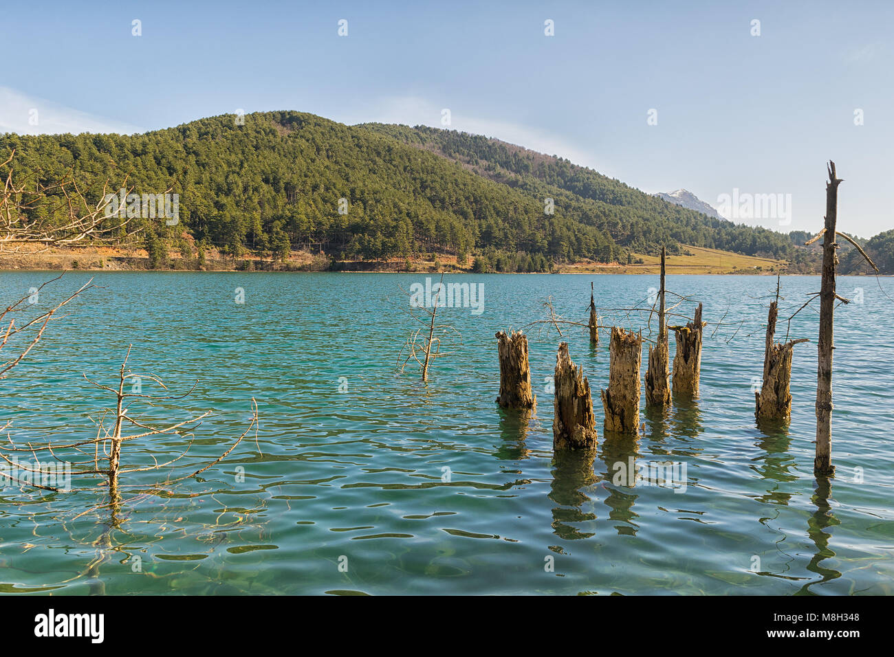 Destination touristique lac Doxa en Grèce. Banque D'Images