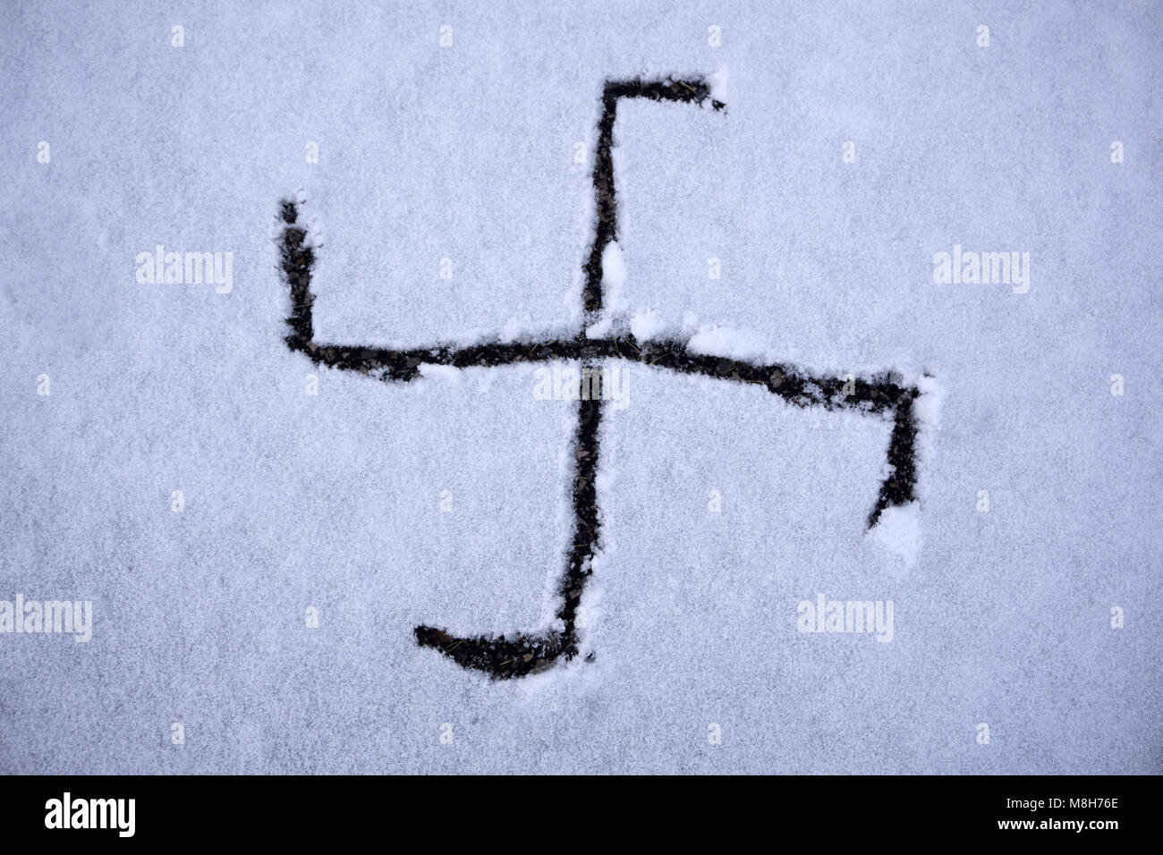 Drapeau nazi allemand témoigne de la reconstruction historique monde Banque D'Images