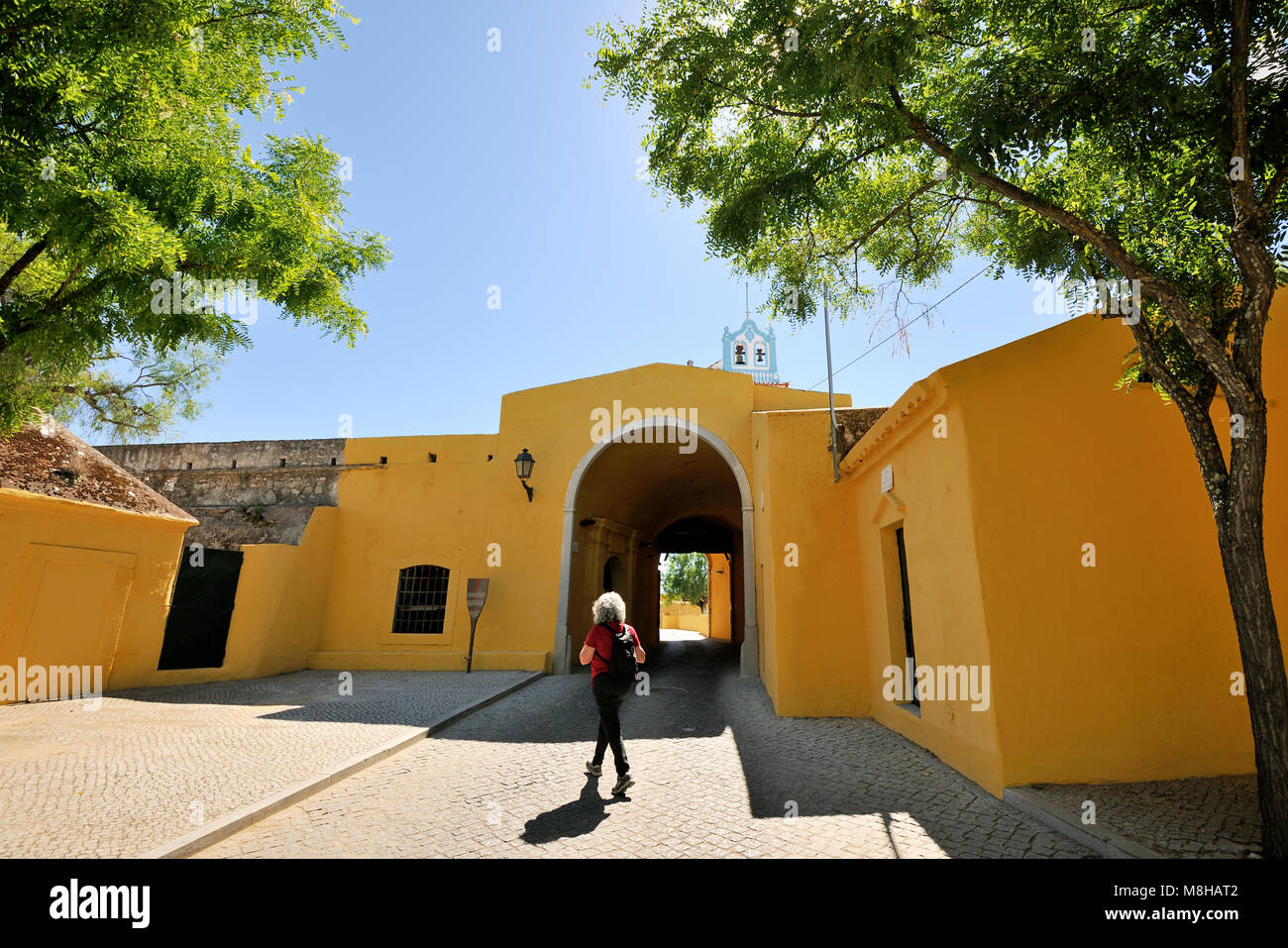 Esquina Gate, l'une des entrées du 17ème siècle pour aller à Elvas. Ces bastions entourent toute la ville, faisant d'eux le plus grand artillery fortifi Banque D'Images
