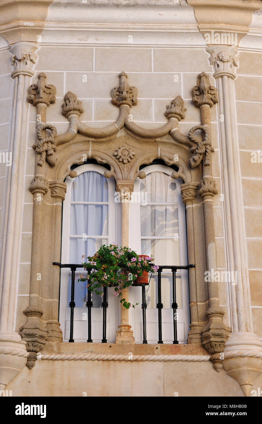 Fenêtre du 16ème siècle. Evora, Portugal Banque D'Images