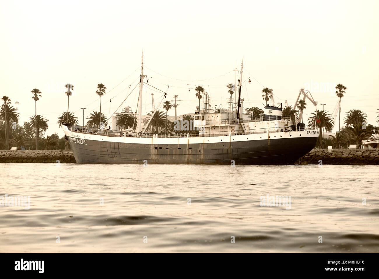 Bateau de pêche la morue (bacalhoeiro) Santo André, un navire-musée. Gafanha da Nazaré, Portugal Banque D'Images