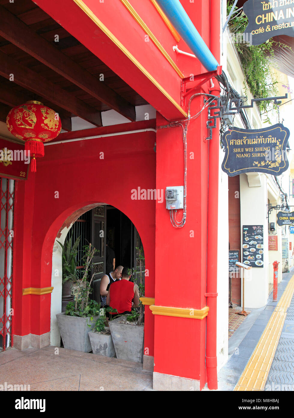 La Thaïlande, Phuket, Phuket Town, China Inn Cafe, sino-portugese architecture, Banque D'Images
