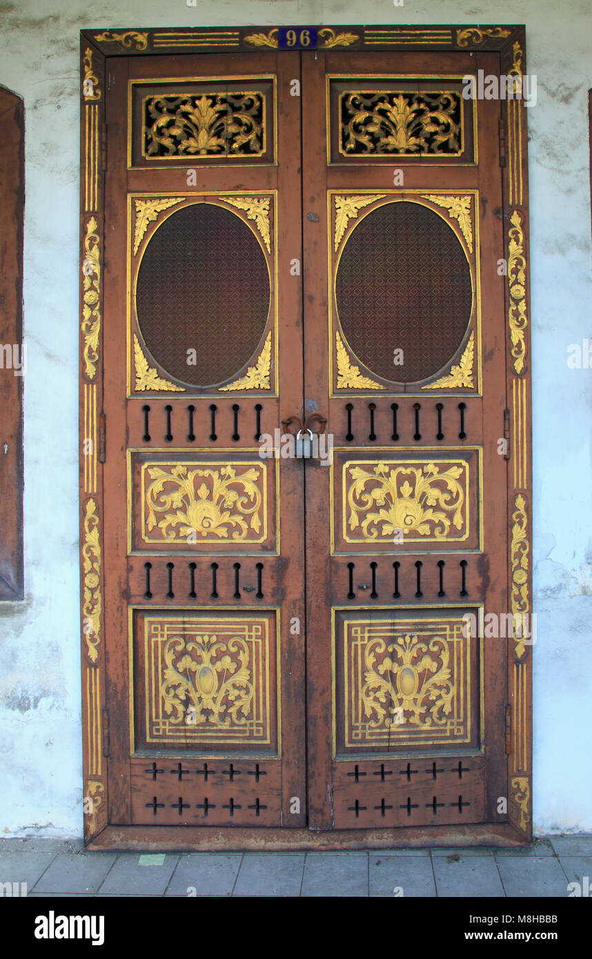 La Thaïlande, Phuket, Phuket Town, porte, l'architecture, du patrimoine Banque D'Images