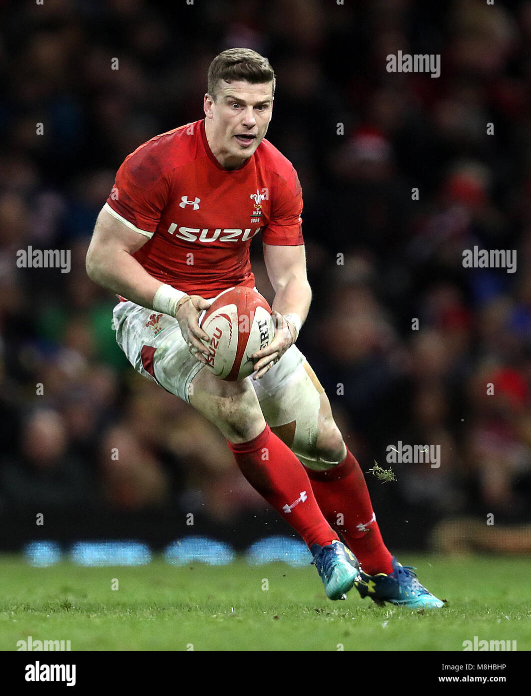 Pays de Galles' Scott Williams pendant la NatWest 6 Nations match au stade de la Principauté, Cardiff. ASSOCIATION DE PRESSE Photo. Photo date : Samedi 17 Mars, 2018. Voir histoire RUGBYU PA au Pays de Galles. Crédit photo doit se lire : David Davies/PA Wire. RESTRICTIONS : Utiliser l'objet de restrictions. Usage éditorial uniquement. Strictement aucun usage commercial. Pas d'utilisation dans des livres sans l'autorisation écrite préalable de la société. Banque D'Images