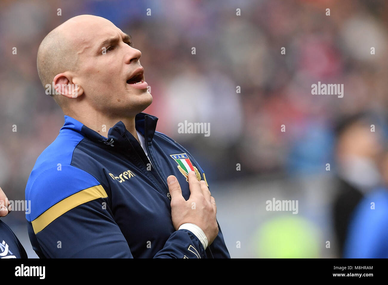 Inno Nazionale Sergio Parisse Italia. Roma 17-03-2018, Stadio Olimpico Rugby 6 Nations Tournament Italia - Scozia / ITALIE - Ecosse Foto Antonietta Baldassarre Insidefoto insidefoto Crédit : srl/Alamy Live News Banque D'Images