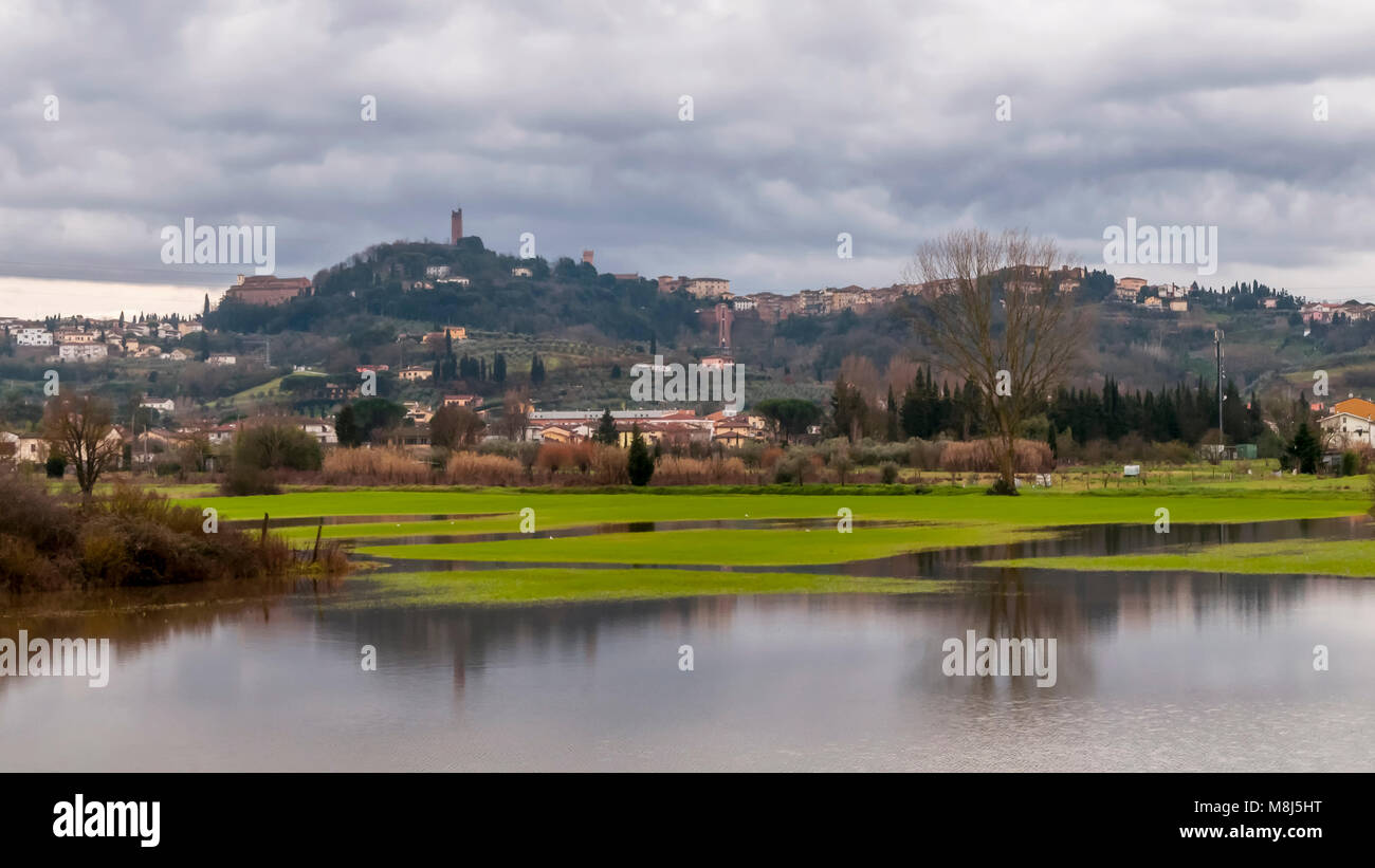 Grande Inondation de San Miniato, Pise, Toscane, Italie Banque D'Images