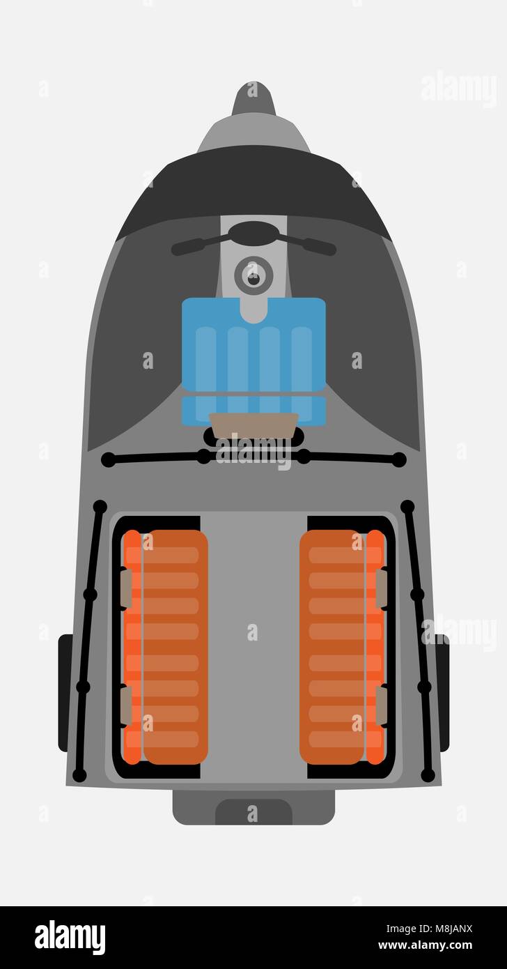 Vue de dessus de la roue Trois Tuk Tuk Taxi Plan des sièges et de l'illustration vectorielle Illustration de Vecteur