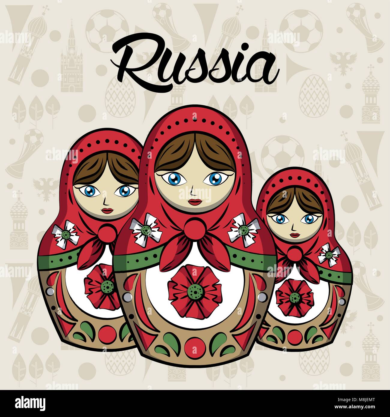 La Russie 2018 world soccer vector illustration graphic design Illustration de Vecteur