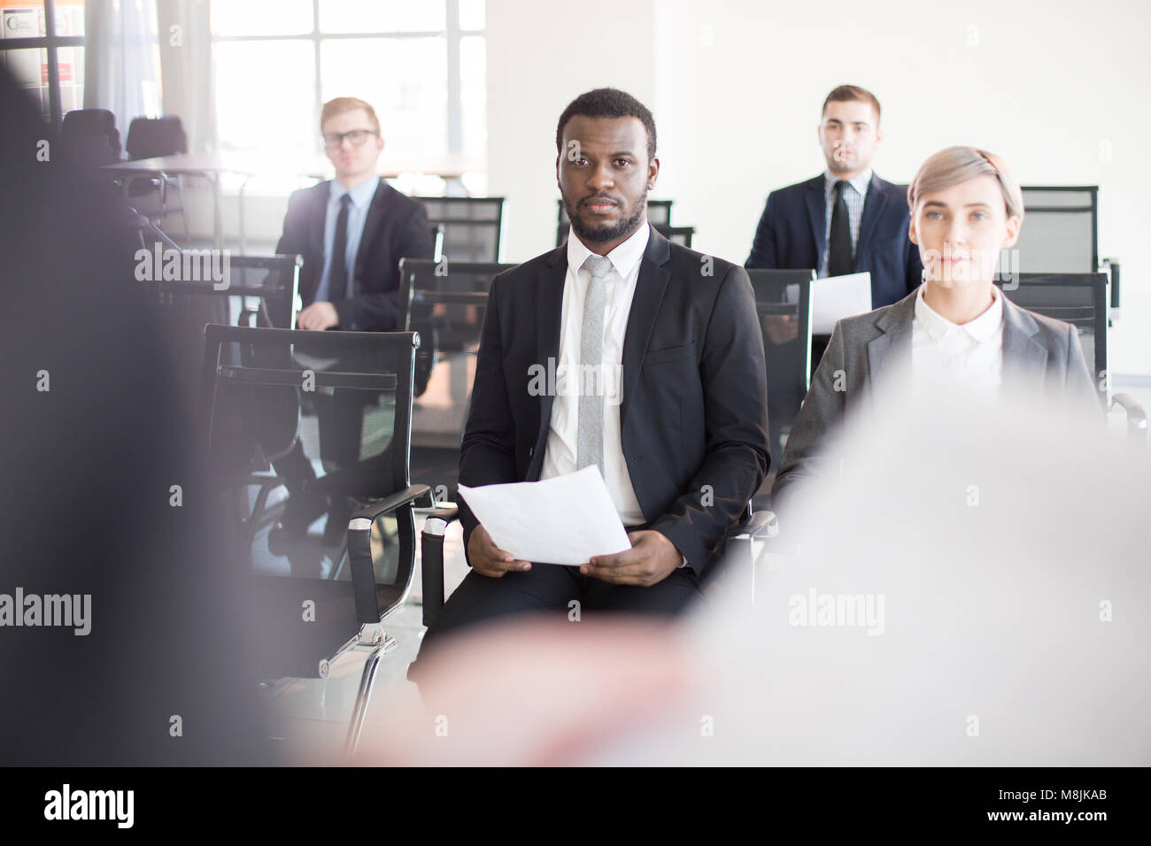 L'écoute de l'orateur Banque D'Images