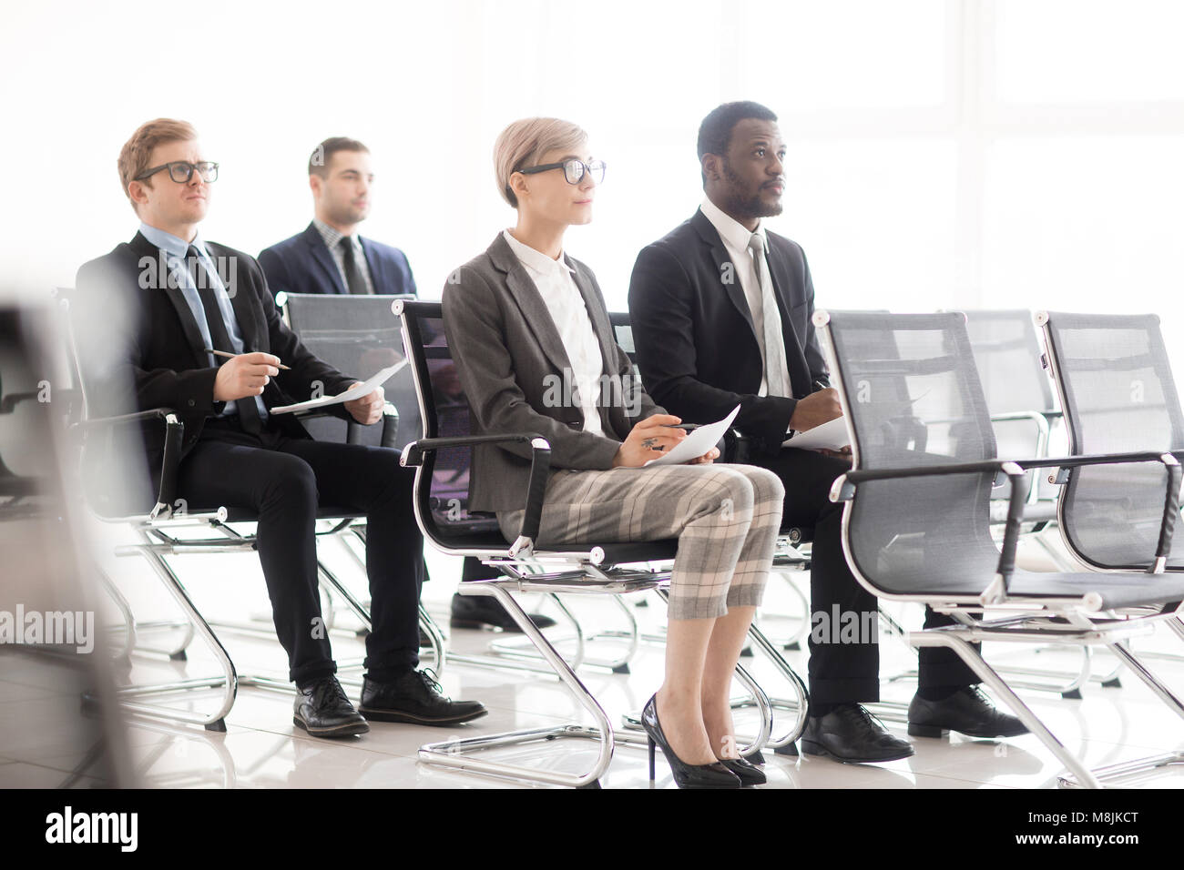 L'écoute de l'orateur Banque D'Images