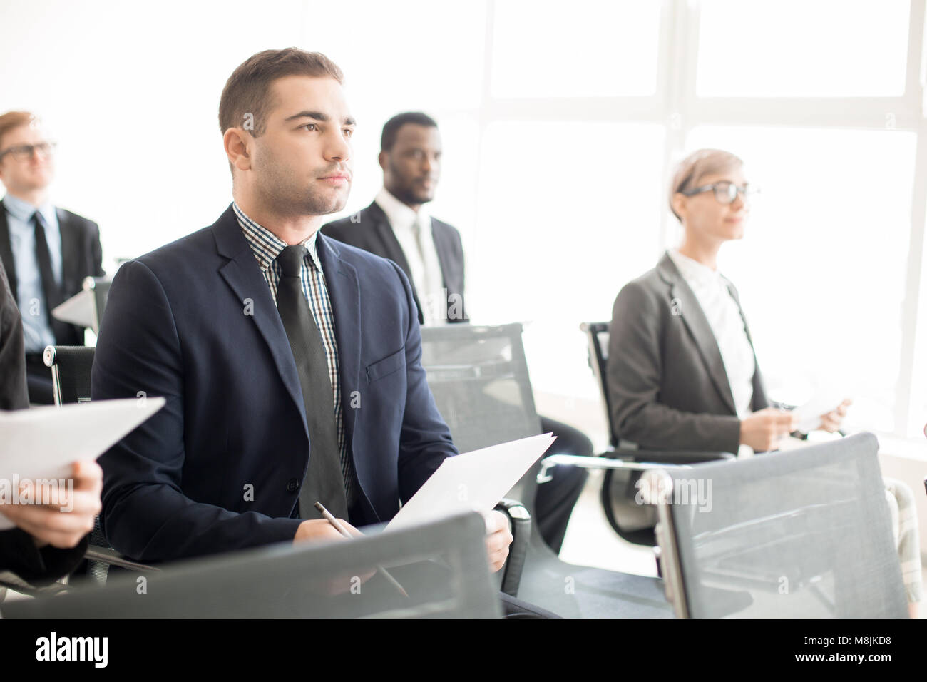L'écoute de l'orateur Banque D'Images
