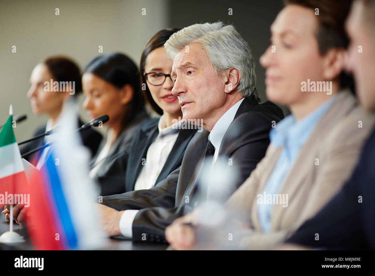 Discours au sommet mondial Banque D'Images
