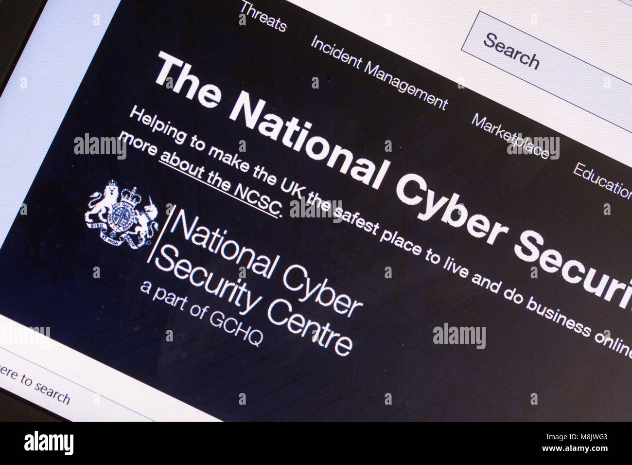 Capture d'écran de l'ordinateur d'NCSC.gov site (Le National Cyber Security Center) Banque D'Images