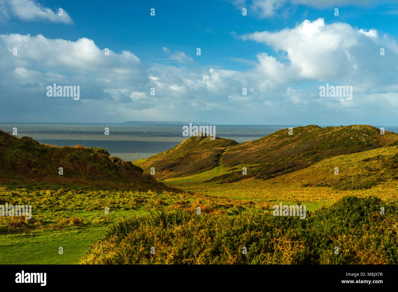 Great British Paysages - Côte Nord du Devon (point mort et à l'île de Lundy) Banque D'Images