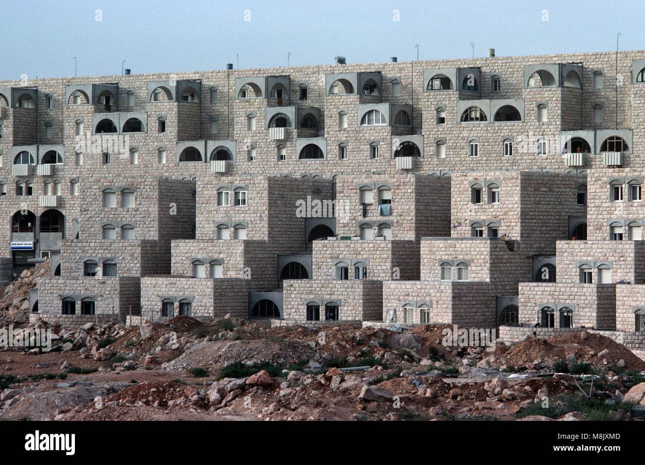 Gillo Settlement en construction, Jérusalem Est, Israël Banque D'Images