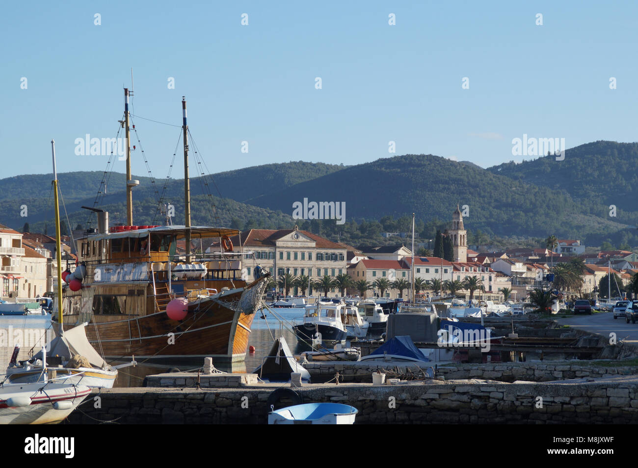 Vela Luka, l'île de Korcula, Croatie Banque D'Images