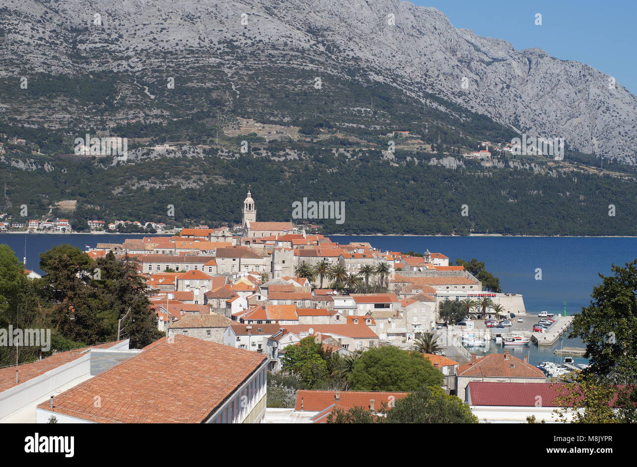 Panorama de la ville de Korcula Banque D'Images