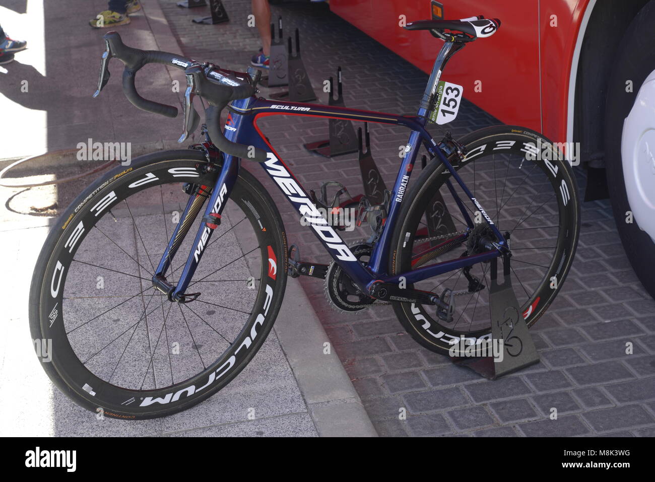 Image de Merida bike de Katusha team professionnel utilisé dans la Vuelta, Espagne. Banque D'Images