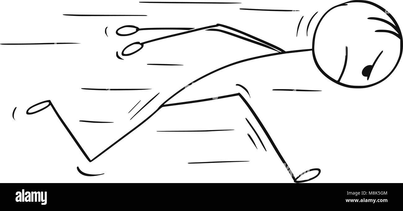 Caricature d'un homme d'affaires ou l'exécution de la tête la première Illustration de Vecteur