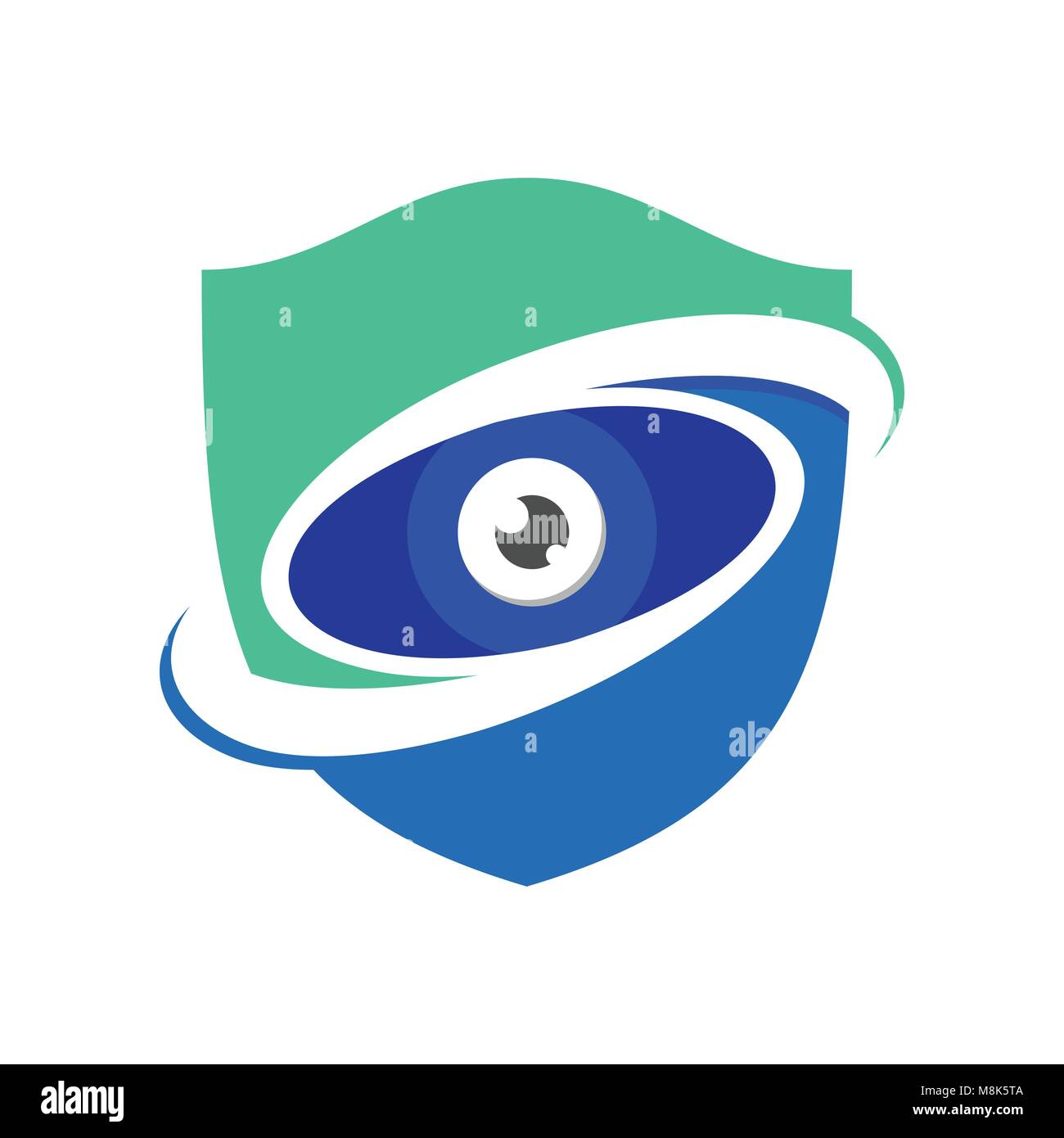 Guard Watch Blue Shield symbole moderne vecteur graphique conception de logo Illustration de Vecteur