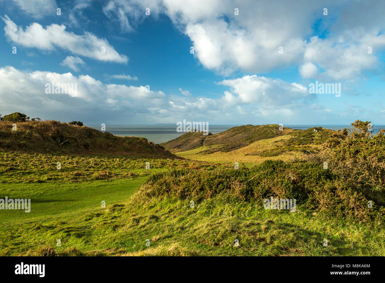 Great British Paysages - Côte Nord du Devon (point mort et à l'île de Lundy) Banque D'Images
