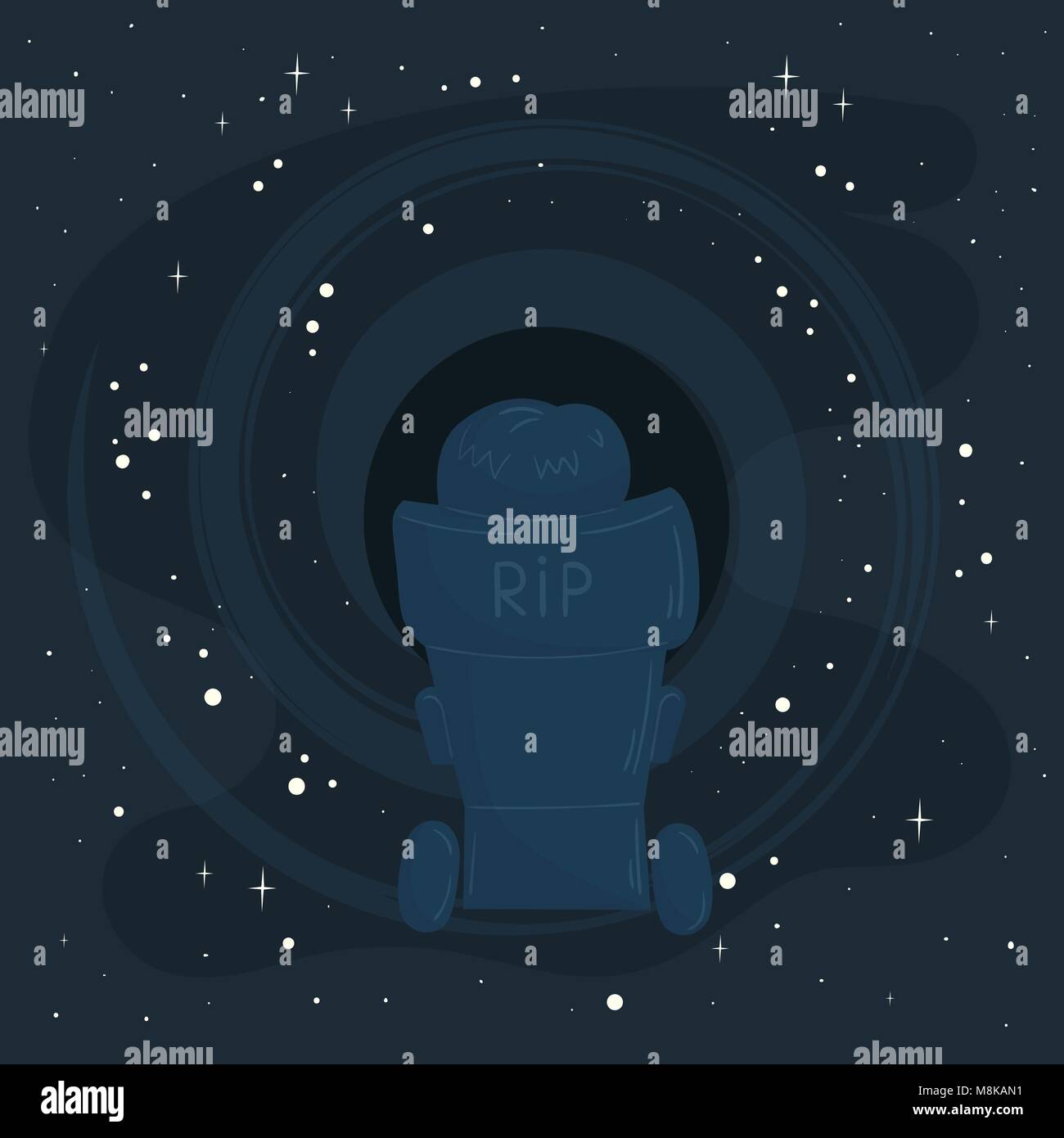 En mémoire de Stephen Hawking. RIP. Editorial Illustration de Vecteur