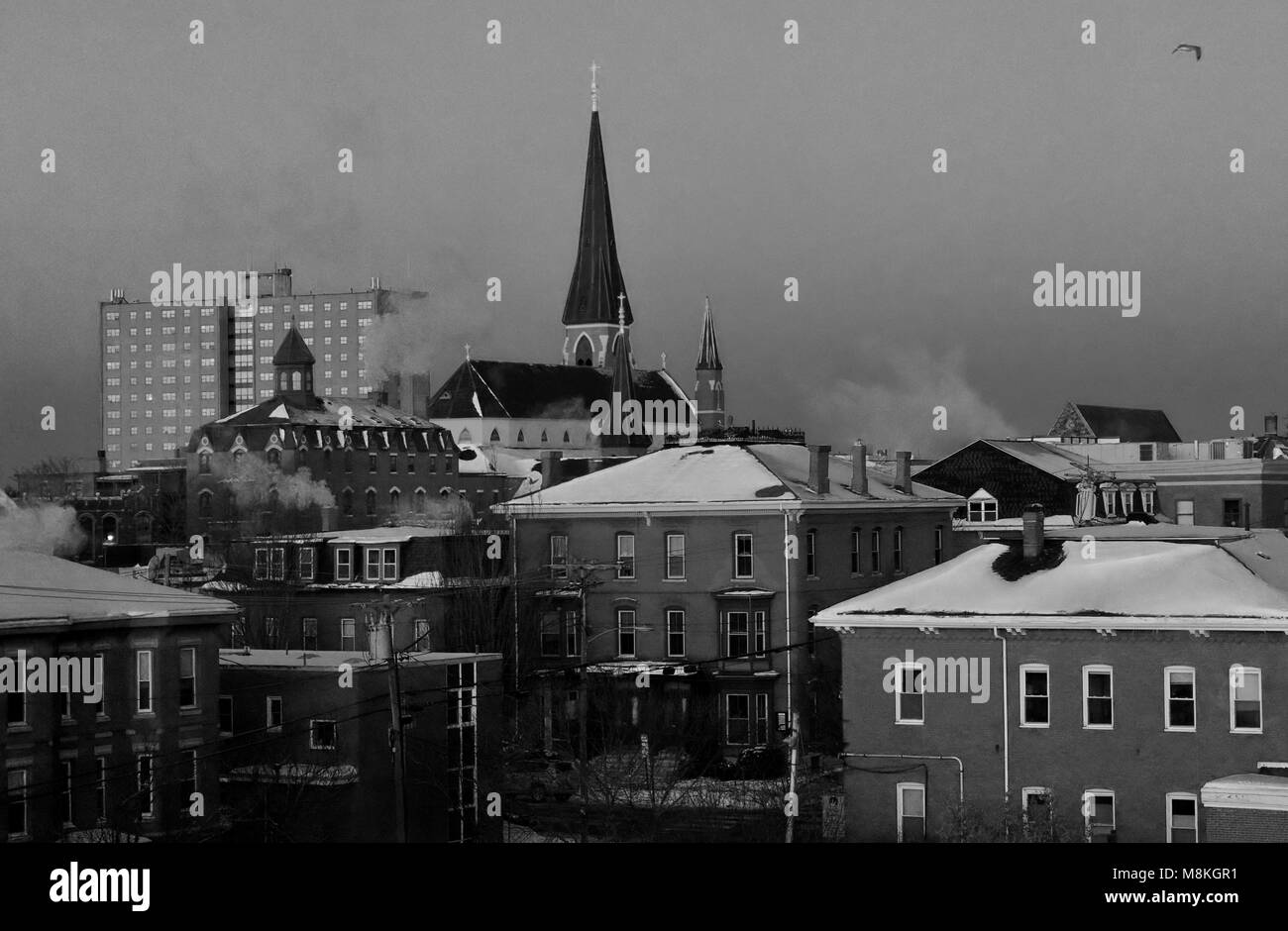 Paysage urbain de portland Banque d'images noir et blanc Alamy
