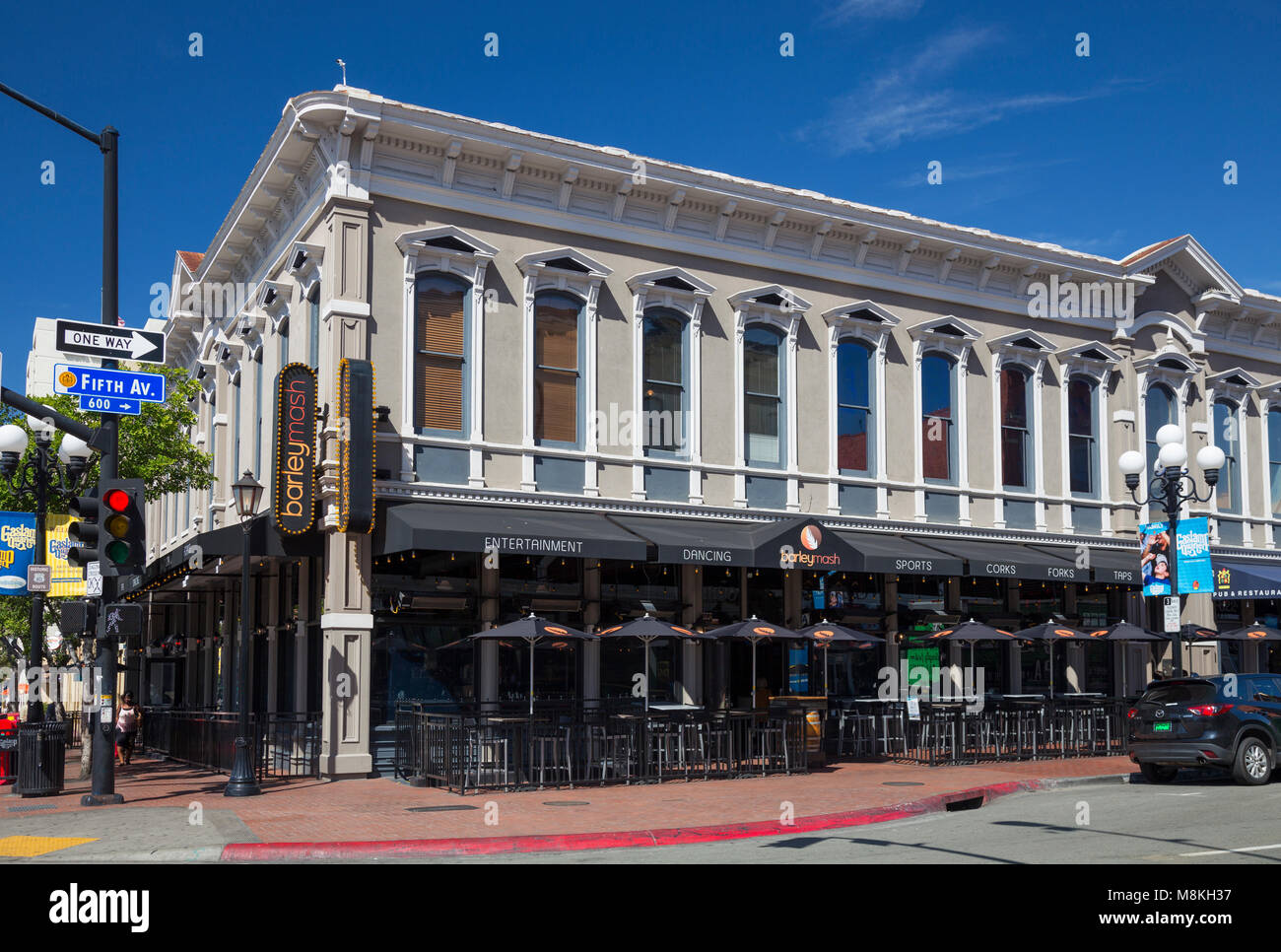 La construction Backesto barleymash maintenant (d'accueil), 5e Avenue, San Diego Gaslamp, Californie Banque D'Images