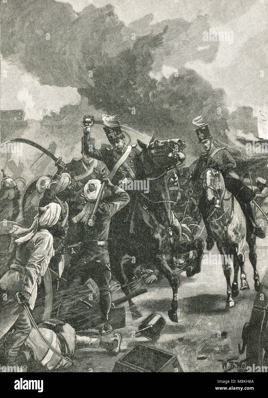 Sir Joseph Thackwell, menant la charge de cavalerie, bataille de Sobraon, 10 février 1846 Banque D'Images