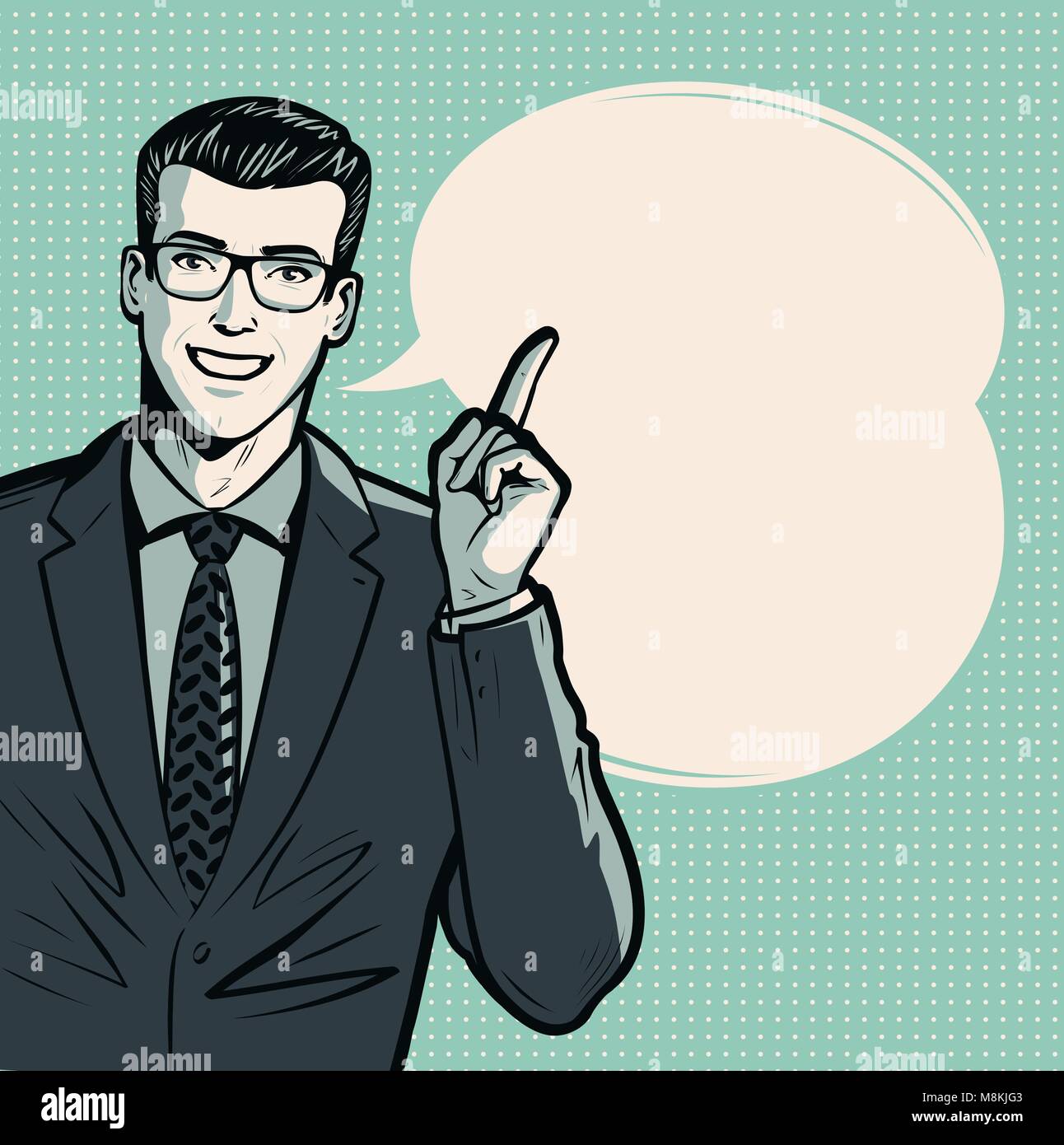 L'homme d'affaires ou en litige. Concept d'entreprise. Pop art retro style bande dessinée. Cartoon vector illustration Illustration de Vecteur
