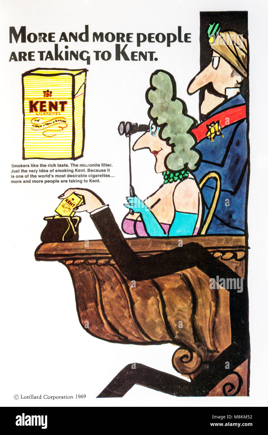 1960 Publicité Publicité cigarettes Kent. Banque D'Images