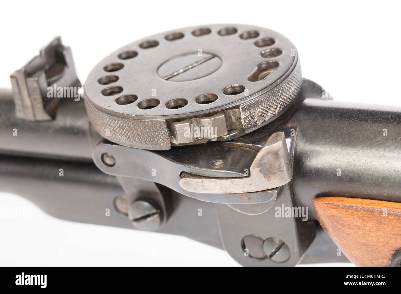 Un pistolet allemand Modèle Haenel carabine à air 5 répéteur Junior magazine tambour montrant et levier. England UK GO Banque D'Images