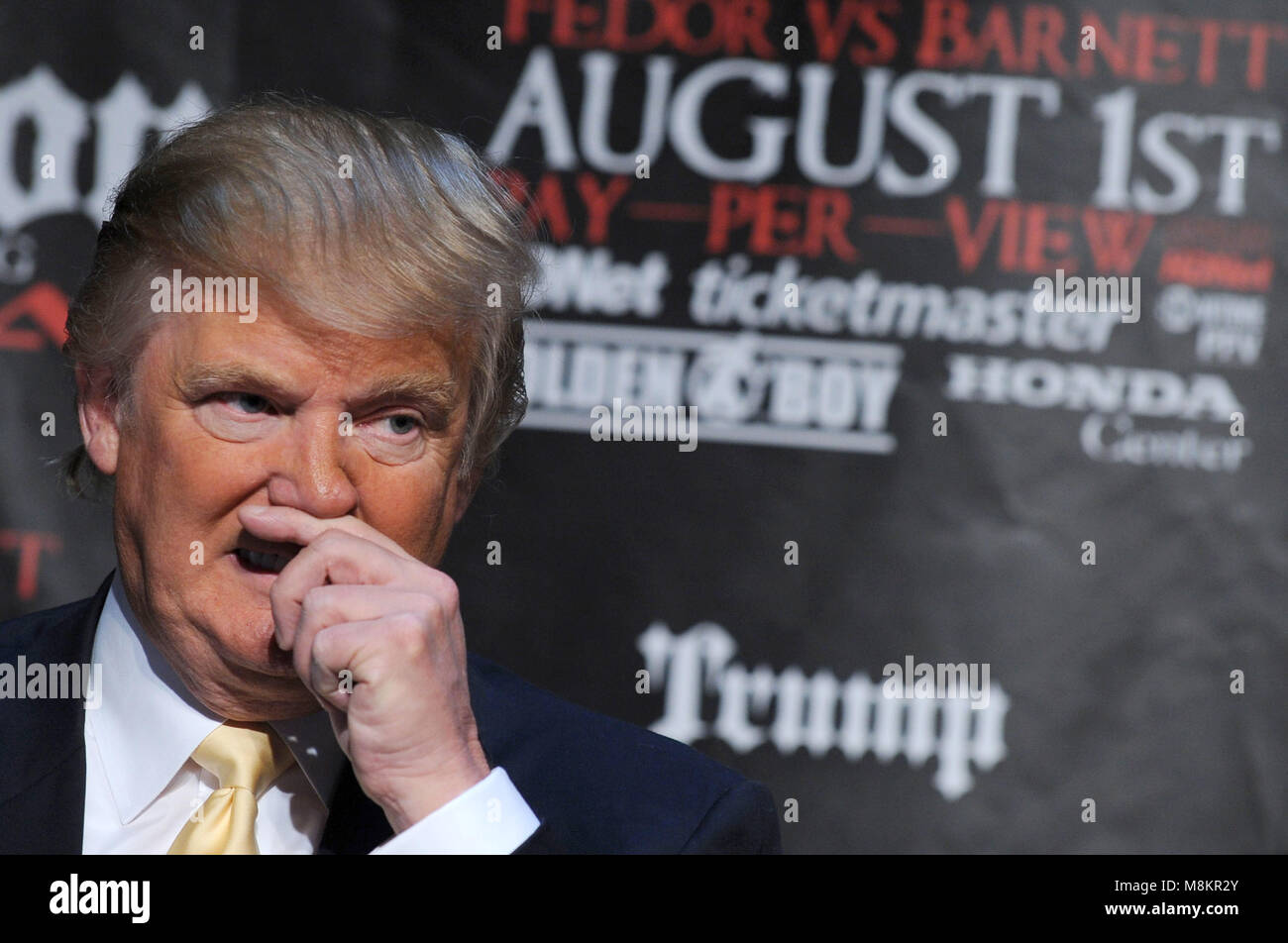 Donald J. Trump lors de la conférence de presse pour annoncer officiellement l'Affliction M-1 'Global' Trilogy Emelianenko vs Barnet at Trump Tower Atrium dans la ville de New York. Le 3 juin 2009. Crédit : Dennis Van Tine/MediaPunch Banque D'Images