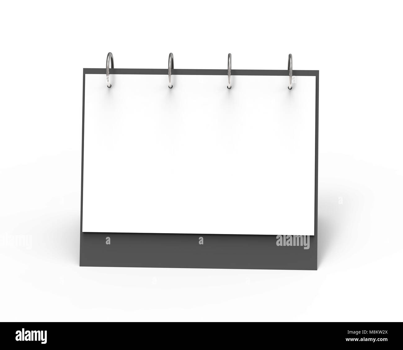 Calendrier de bureau vierge de rendu 3D, maquette du calendrier avec l'espace vide de conception utilise Banque D'Images