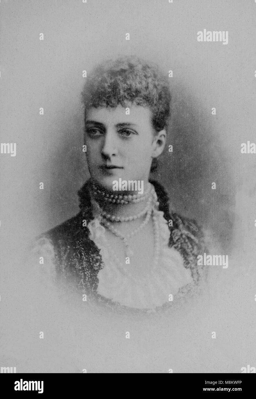 Portrait de la reine d'angleterre ( 1844 - 1925 Alexandra ) - photographie anonyme Banque D'Images
