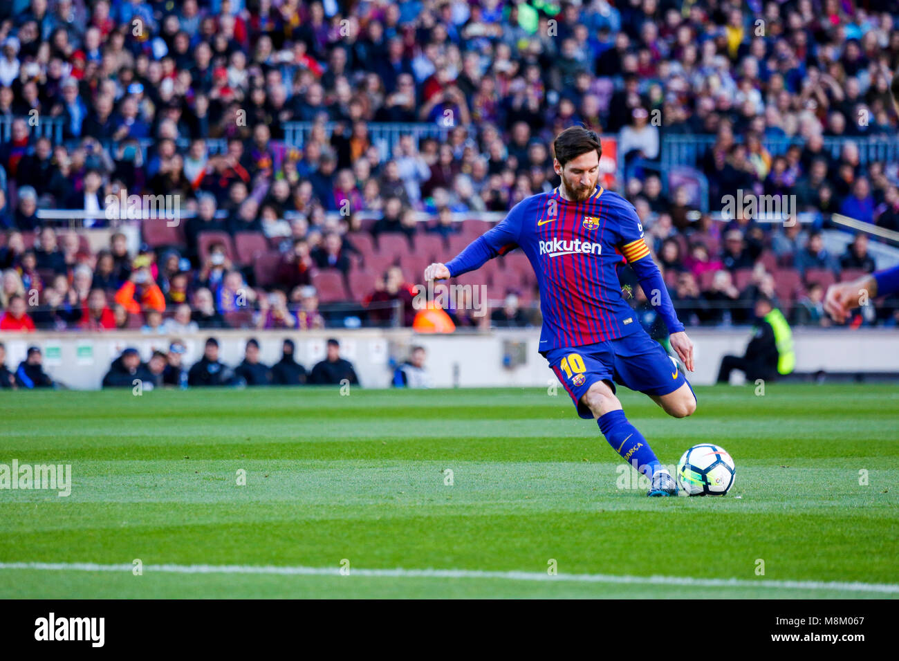 18 mars 2018 - Barcelone, Barcelone, Espagne - (10) Messi durant le match de la Liga entre le FC Barcelone et Ath. Bilbao a joué au Camp Nou. Credit : Joan Gosa Badia/Alamy Crédit : Joan Gosa Badia/Alamy Live News Banque D'Images