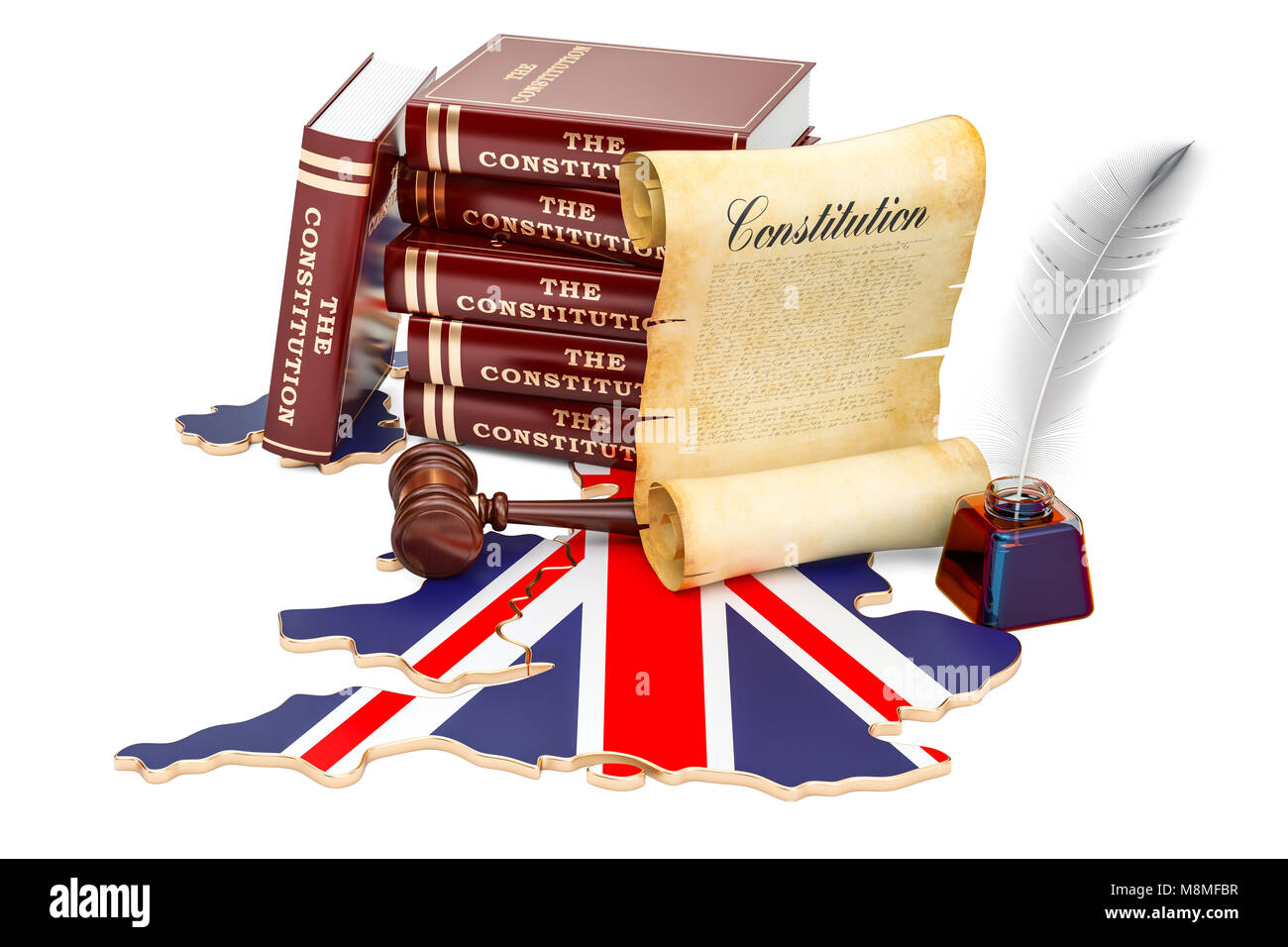 Constitution du Royaume-Uni, rendu 3D concept Banque D'Images
