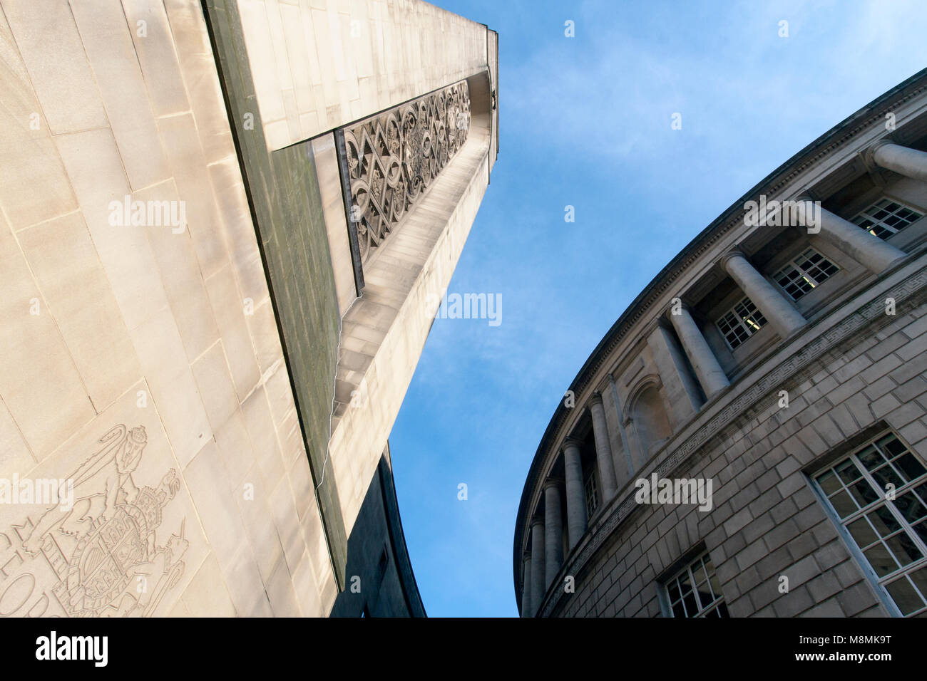 Manchester Town Hall et Bibliothèque Centrale Banque D'Images