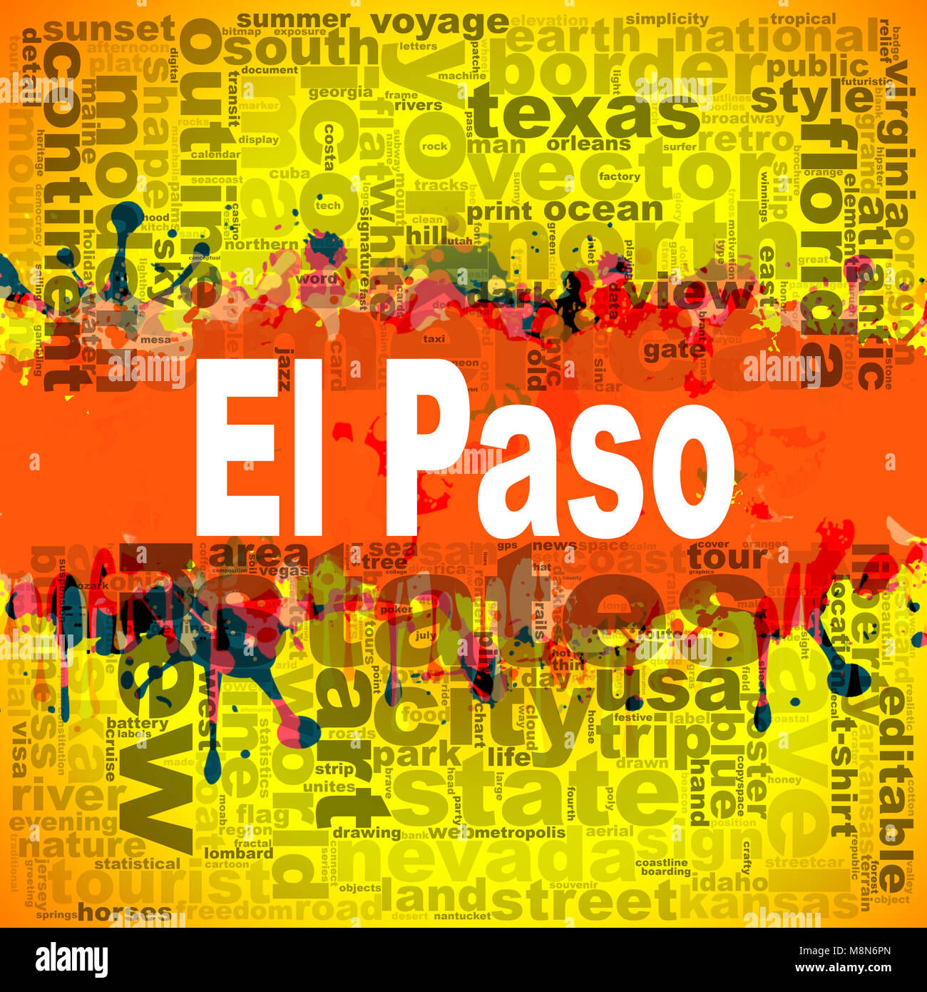 El Paso design nuage de mots. Illustration de l'idée créative word